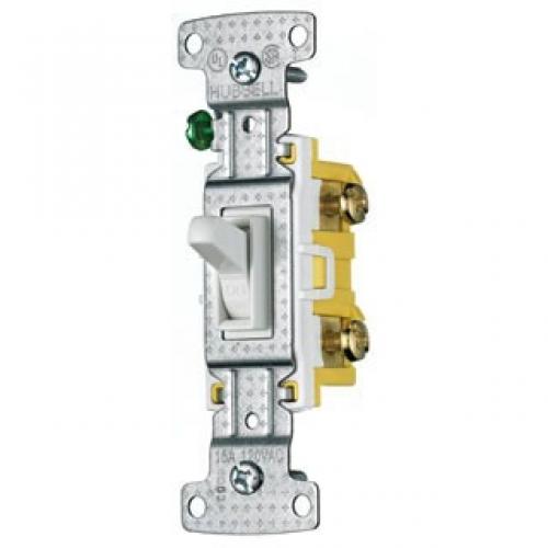 RESI TOG SWITCH, SP IL, 15A 120V, WH